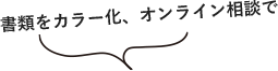 書類をカラー化、オンライン相談で